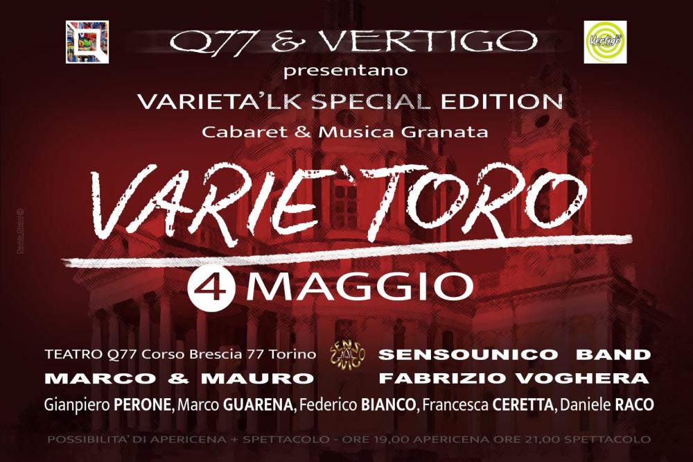 Talk Varie'Toro al Teatro Q77 di cosrso Brescia a Torino il 4 maggio 2022